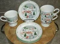 Sango SILENT NIGHT #3900 7pc Dinnerware Set Joan Luntz